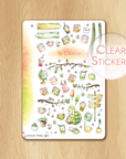 Watercolor Stickers Medley for Spring Time in Pink and Green "Be Creative"