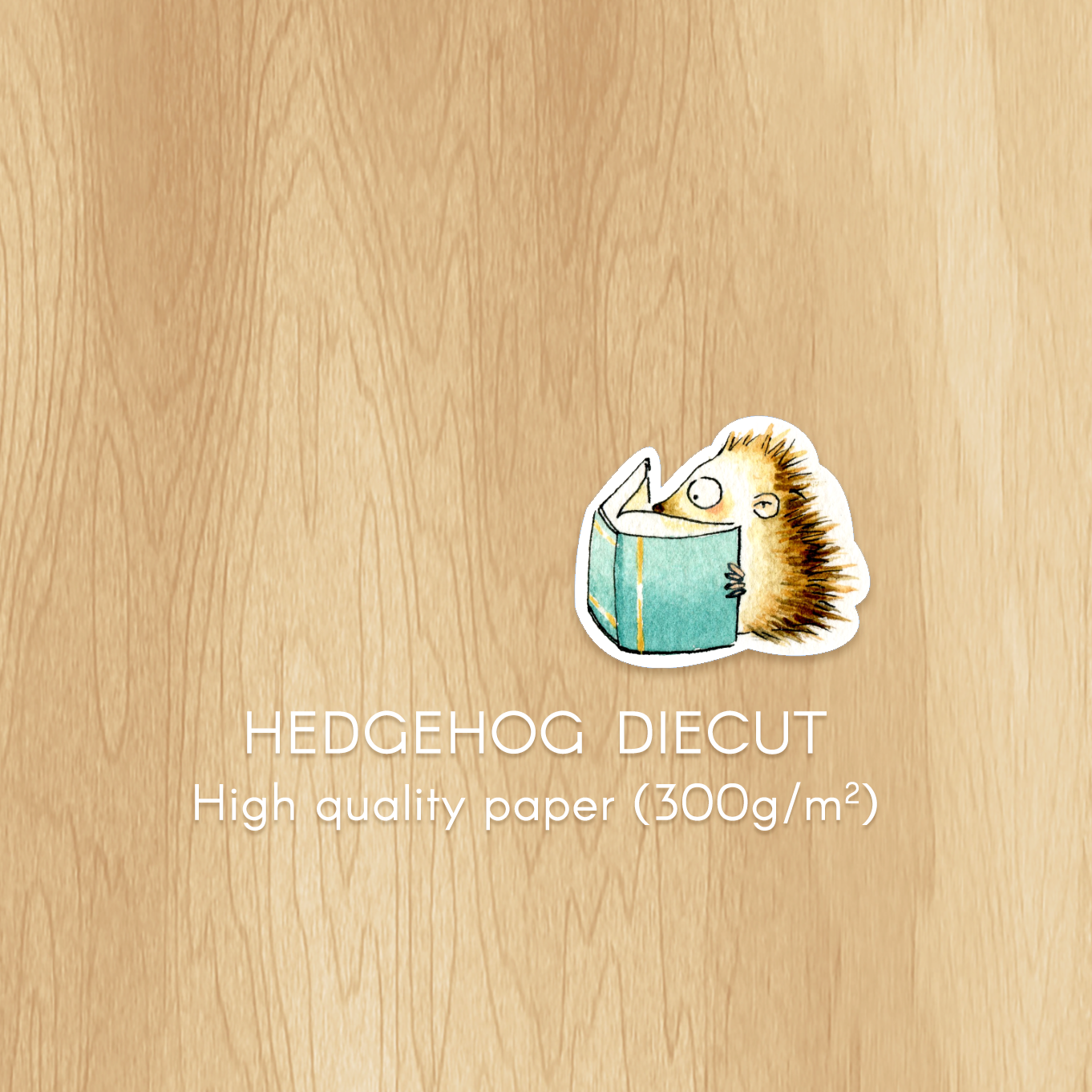 Diecut Hedgehog Reading a book
