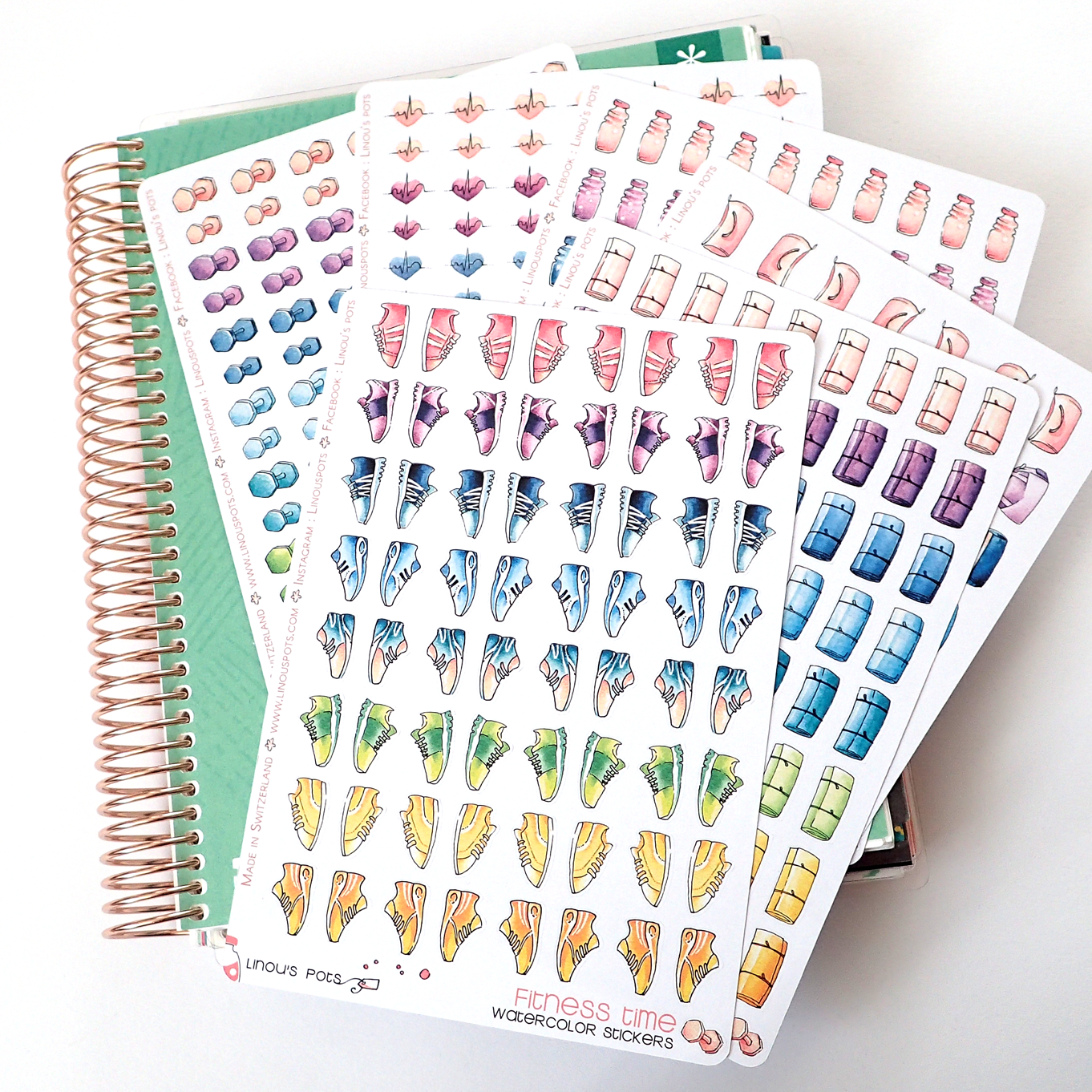 Rainbow Fitness Collection : 64 Sneakers Stickers