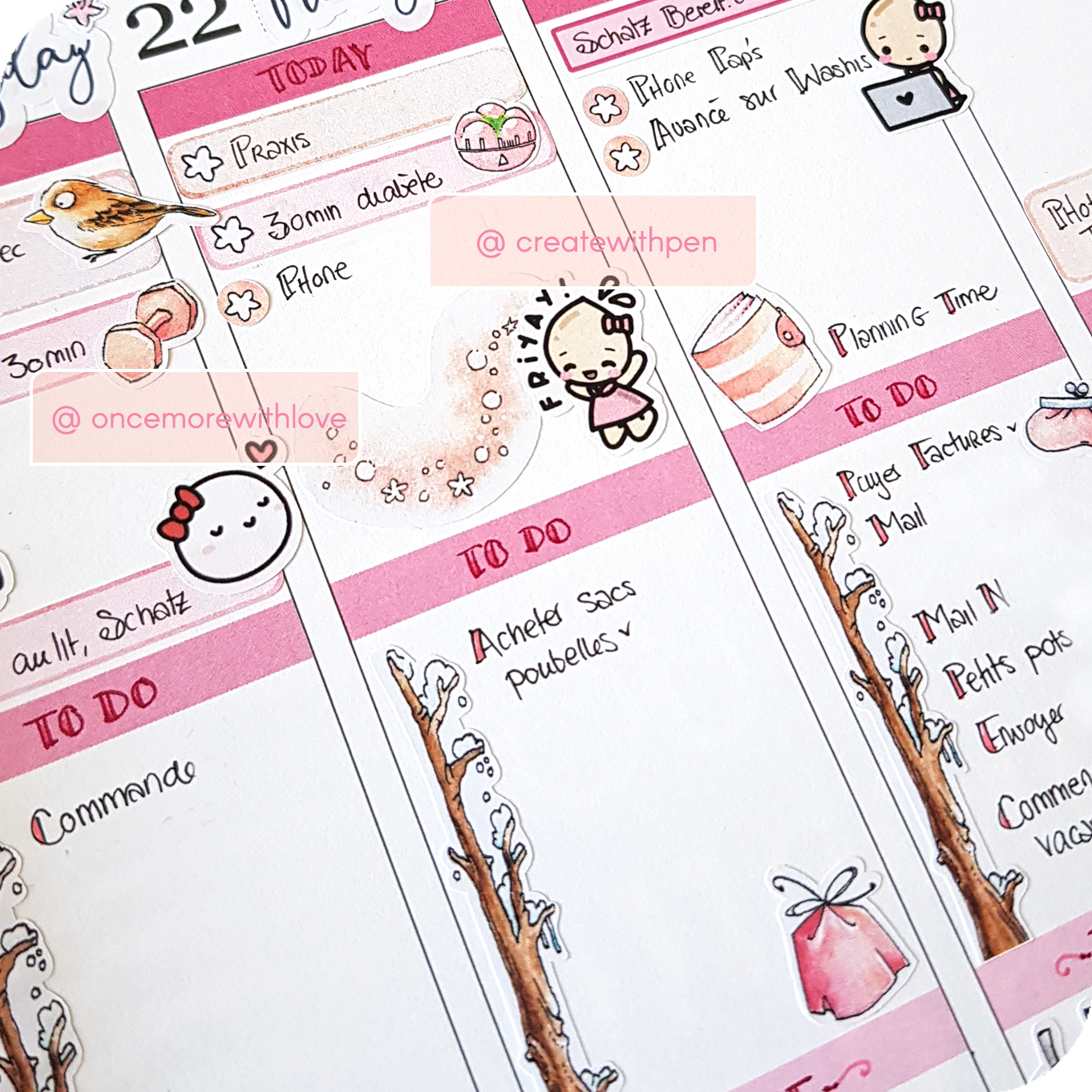 Frosty Times - Watercolor Planner Stickers - 20 Snowy Checklists