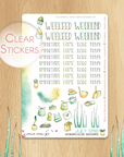 Playing In The Sand - Watercolor Planner Stickers - Lettered Headers