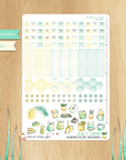 Playing In The Sand - Watercolor Planner Stickers - Monthly Dates and Eventboxes