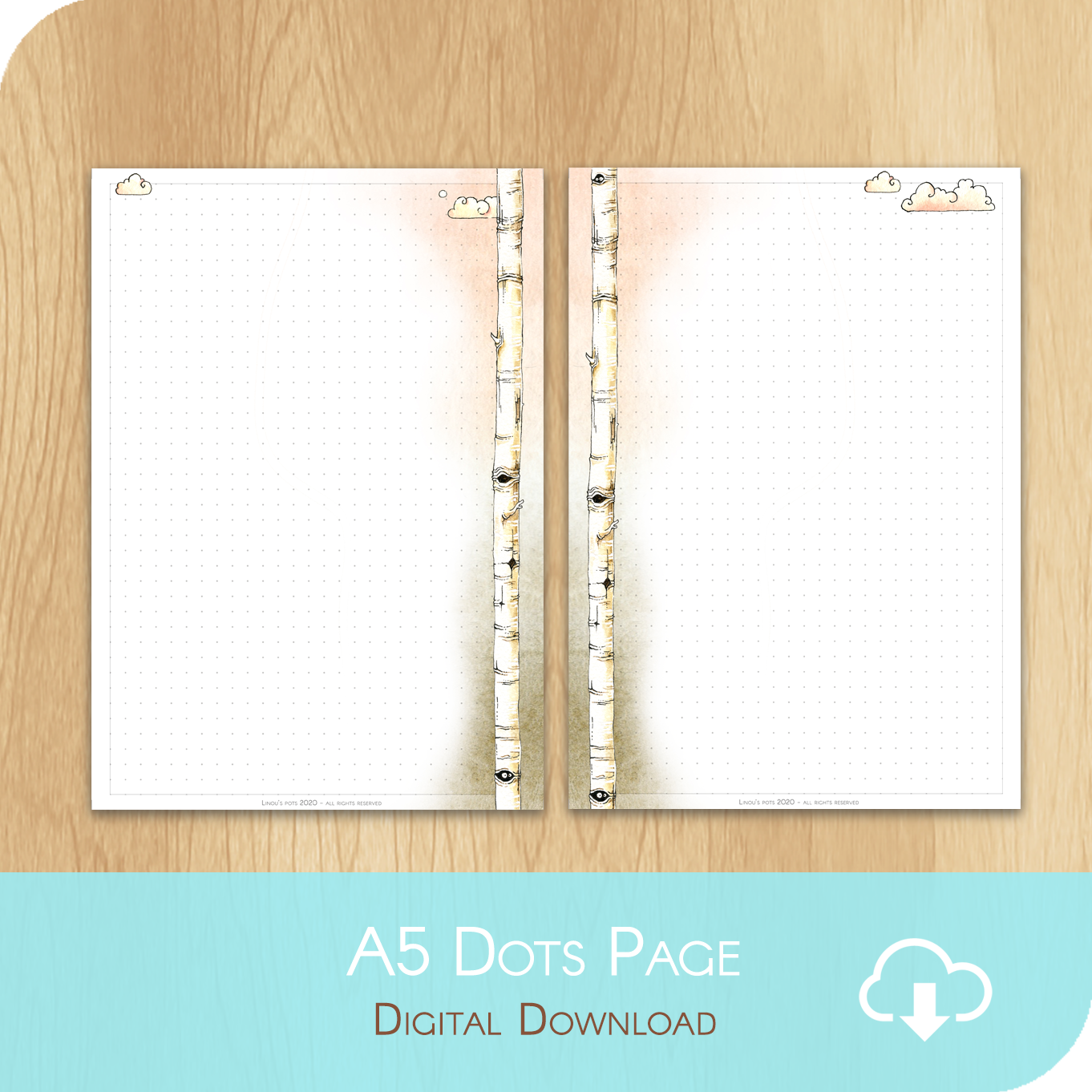 Love Is In The Air - Printable A5 Dots Notes Page - White Version