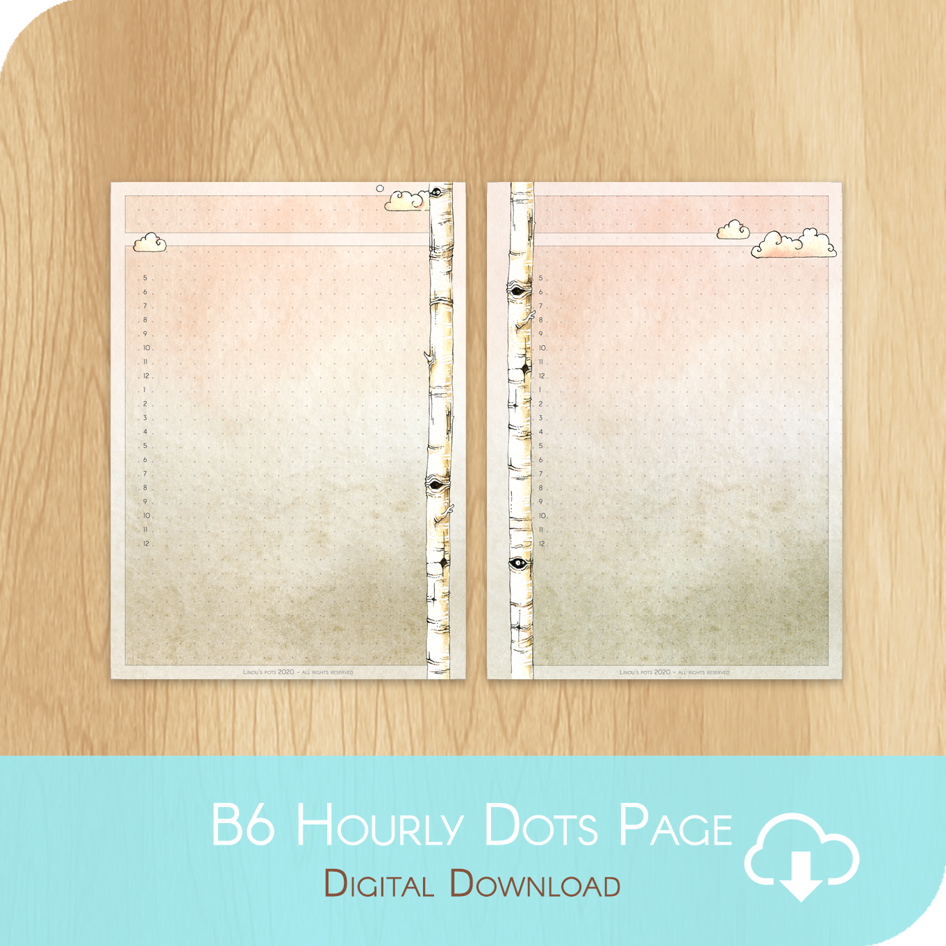 Love Is In The Air - Printable B6 Dots Hourly Page