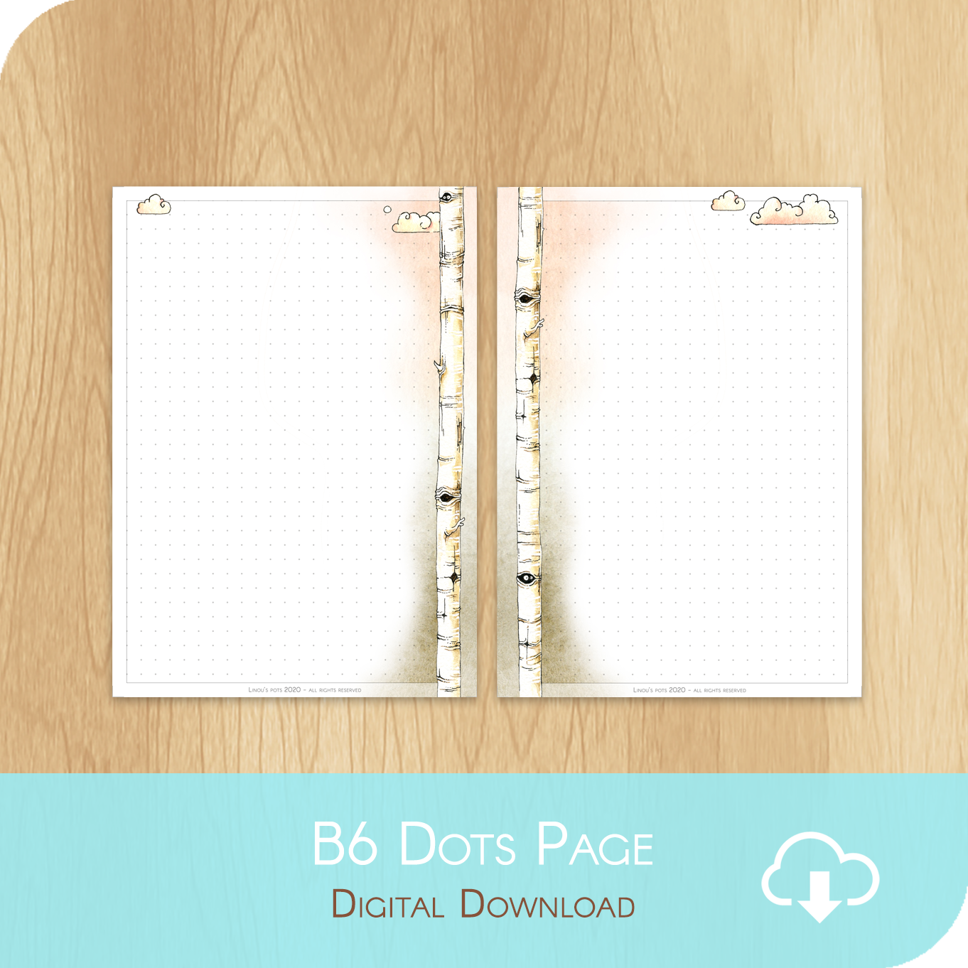 Love Is In The Air - Printable B6 Dots Page - White Version