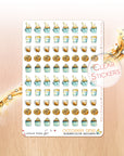 Hot beverages watercolor stickers for planner 