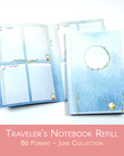 Undated Traveler's Notebook Insert - June Collection for B6 sized