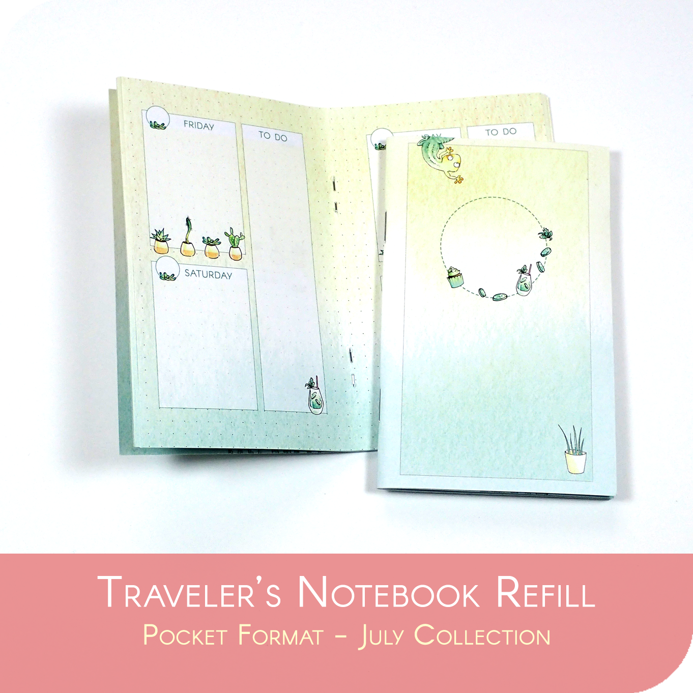 Playing In The Sand - Undated Traveler&#39;s Notebook Insert POCKET Sized