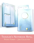 Undated Traveler's Notebook Insert - June Collection for POCKET sized