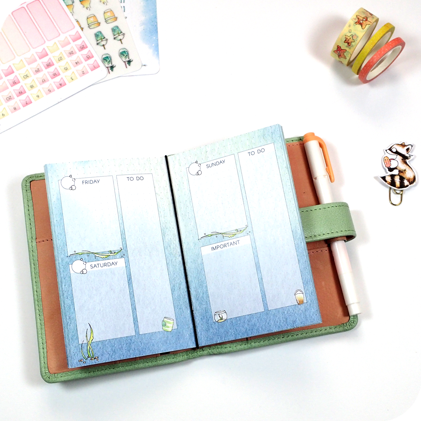 Undated Traveler&#39;s Notebook Insert - June Collection for POCKET sized