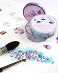 Buzzing In The Rain - Washi Tape with Purple Flowers