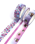 Buzzing In The Rain - Washi Tape with Purple Flowers