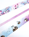 Buzzing In The Rain - Washi Tape with Purple Flowers