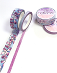 Buzzing In The Rain - Washi Tape with Purple Flowers