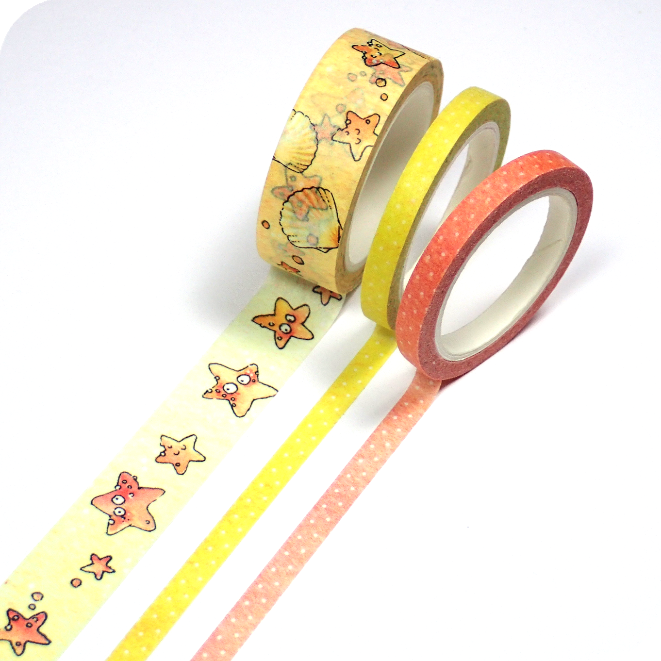 Watercolor Washi Tapes with Sea stars