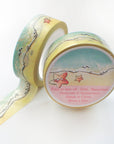 Surfing Octopuses - Foiled Watercolor Washi Tapes - Sea Shore